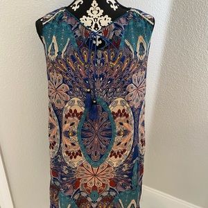 Beautiful peacock colored tunic dress